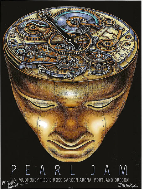 Emek Golan signed 2013 Pearl Jam gig poster 8x10 photo COA exact proof autographed STAR