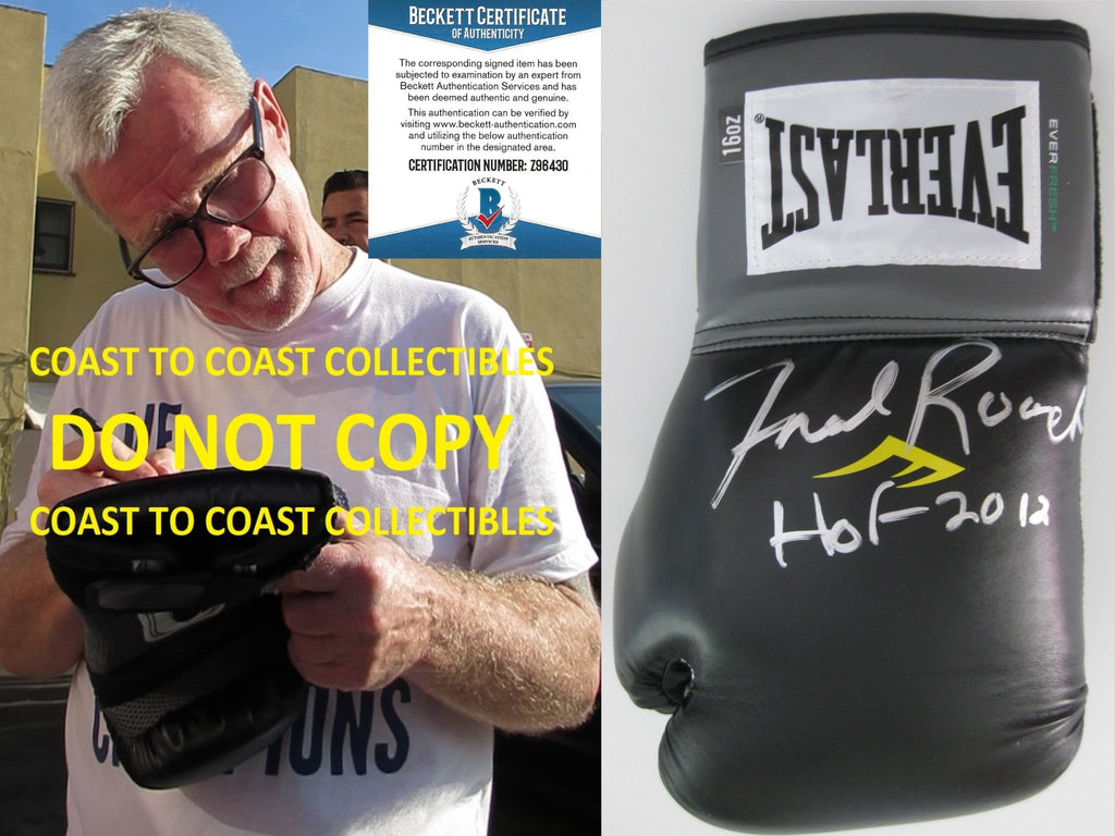 Freddie Roach Boxing trainer autographed boxing glove exact proof Beckett COA