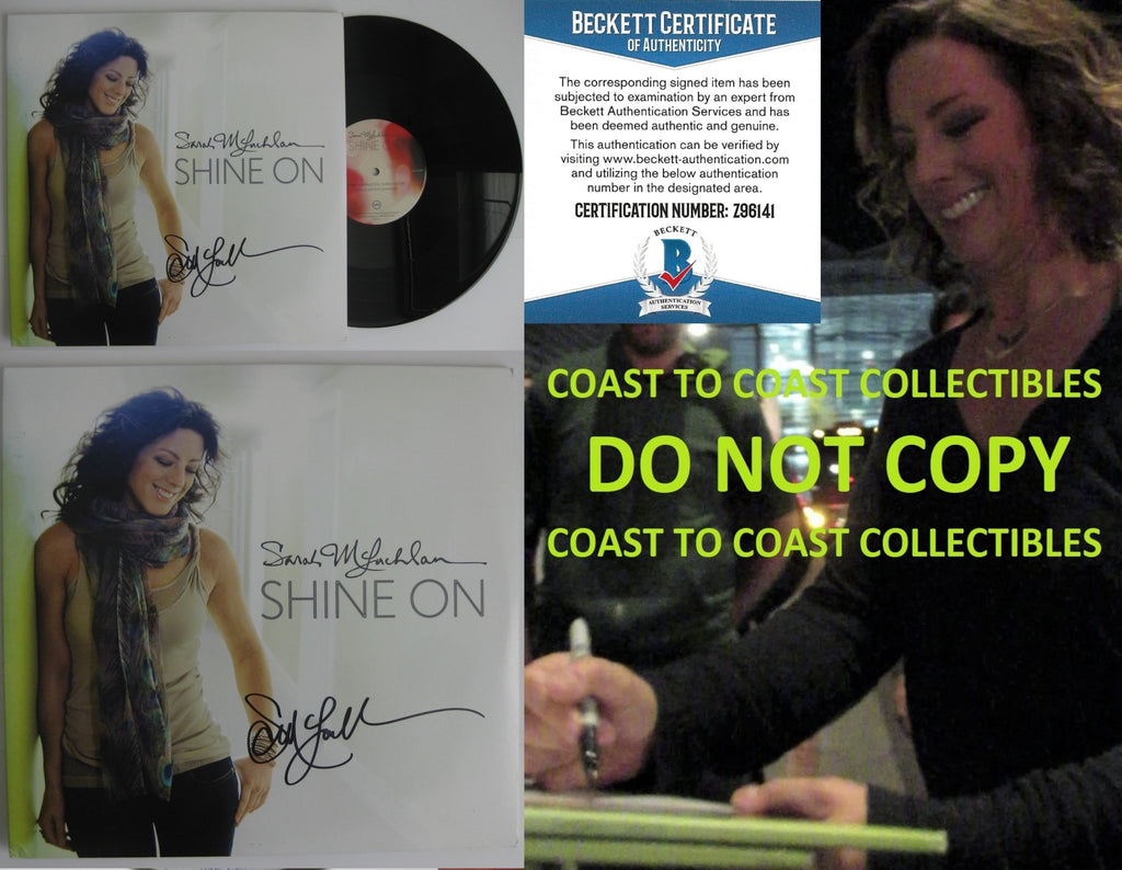 Sarah McLachlan autographed Shine On Album vinyl record exact Proof Beckett COA STAR
