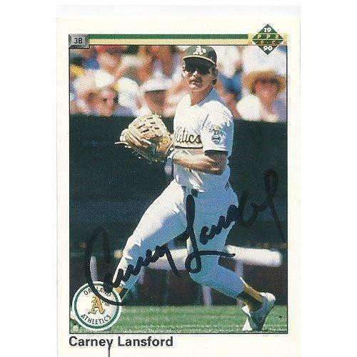 1990, Carney Lansford, Oakland A's, Signed, Autographed, Upper Deck Baseball Card, Card # 253,