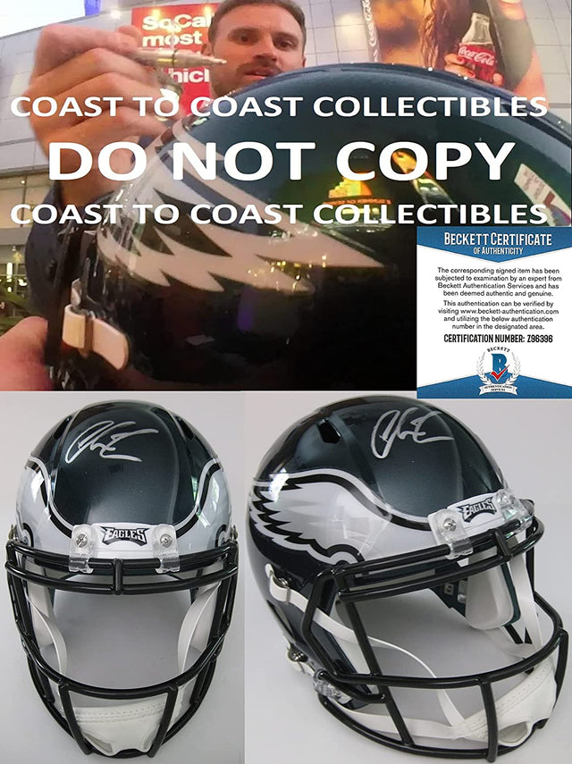 Chris Long signed autographed Philadelphia Eagles full size helmet proof Beckett COA