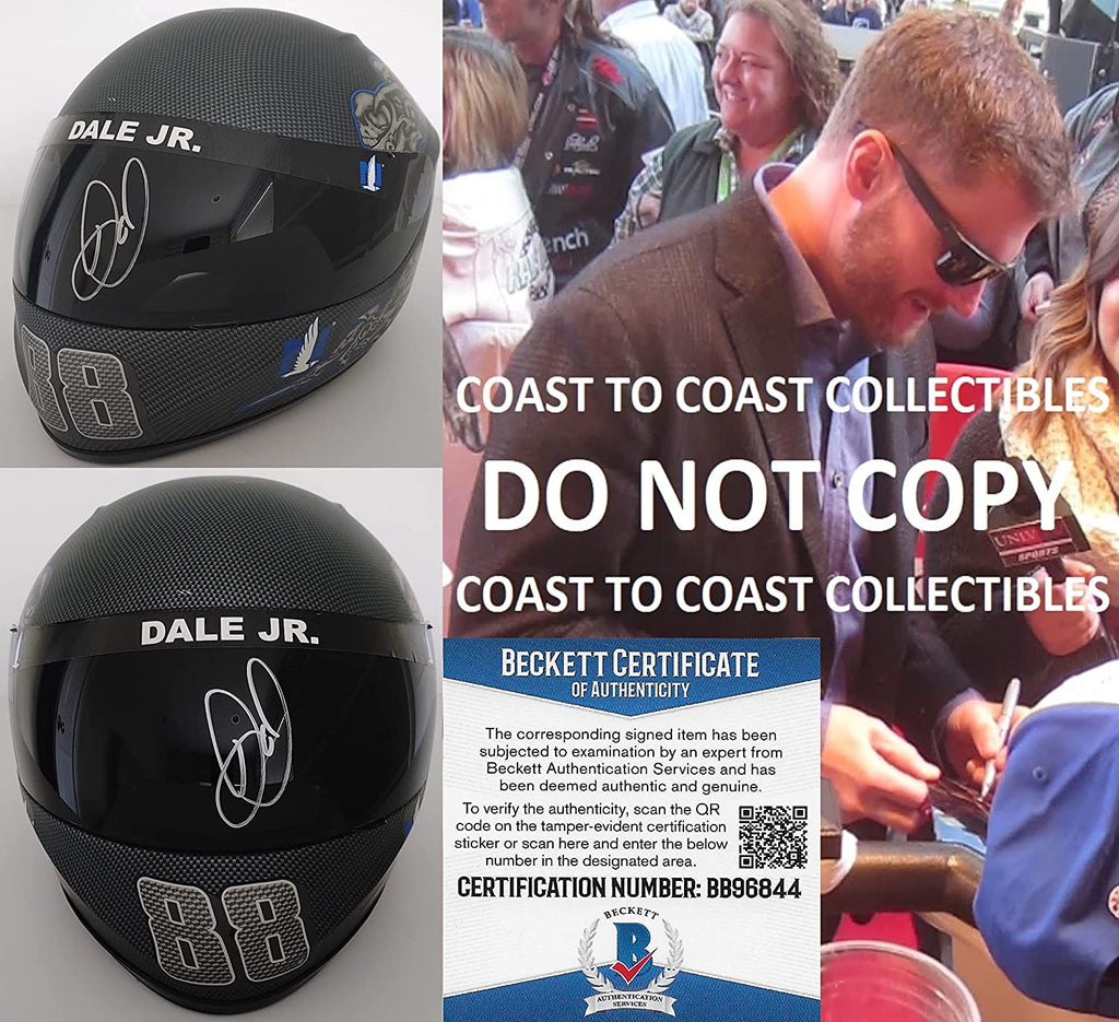 Dale Earnhardt signed Nation Wide Nascar full size helmet proof Beckett COA