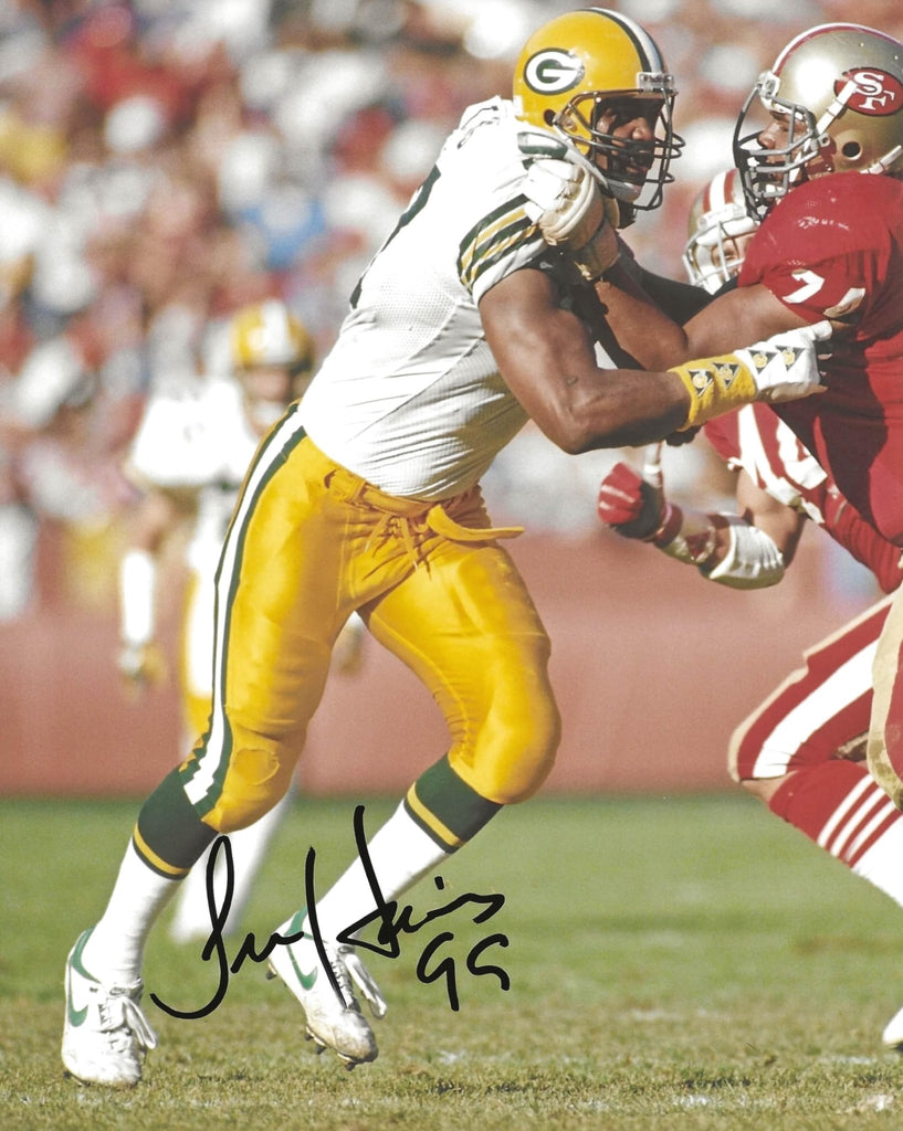 Tim Harris signed Green Bay Packers football 8x10 photo Proof COA autographed