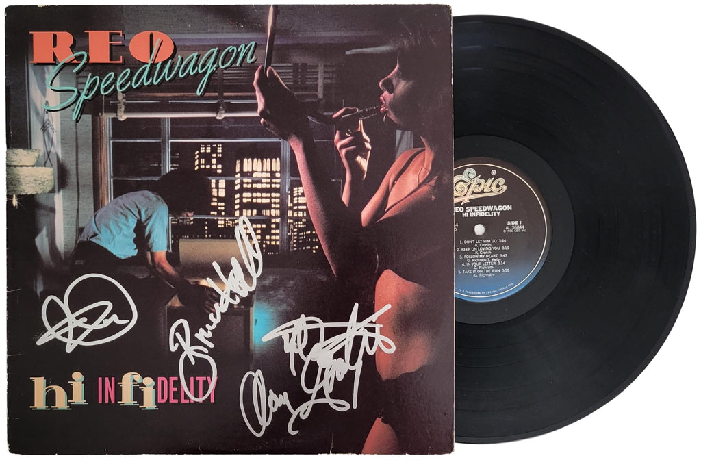 REO Speedwagon Signed Hi Infidelity album COA proof Autographed Vinyl Record
