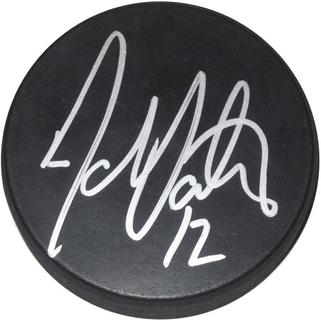 Adam Oates Red Wings Blues Bruins Oilers signed Hockey Puck proof Beckett COA