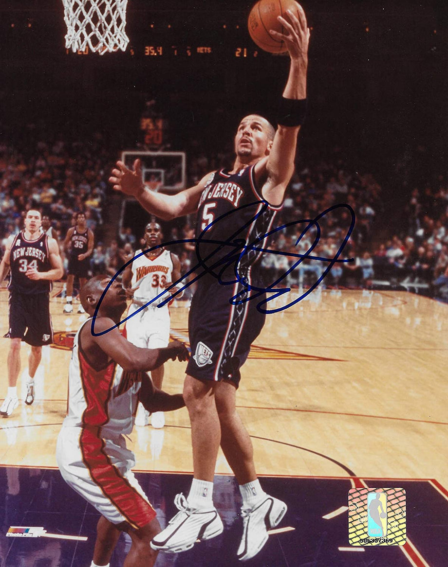 Jason Kidd New Jersey Nets Basketball SIGNED Jumper 8x10 Photo COA! 