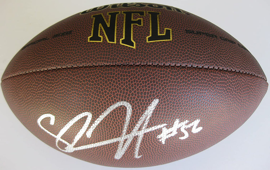 Shawne Merriman San Diego Chargers Maryland signed football proof Beckett COA autograph