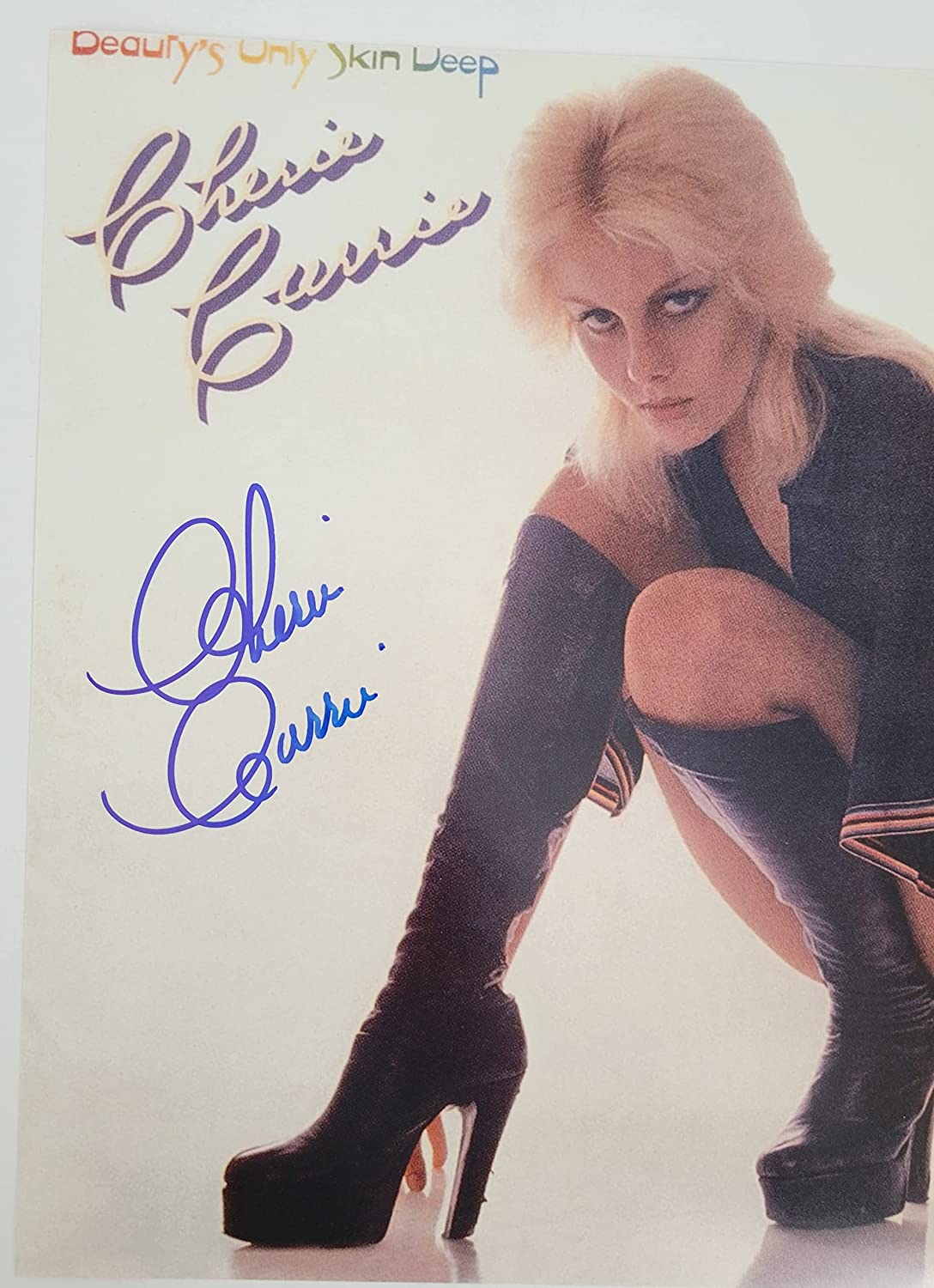 Cherie Currie signed Beauty's Only Skin Deep 12x12 album photo COA proof autographed STAR