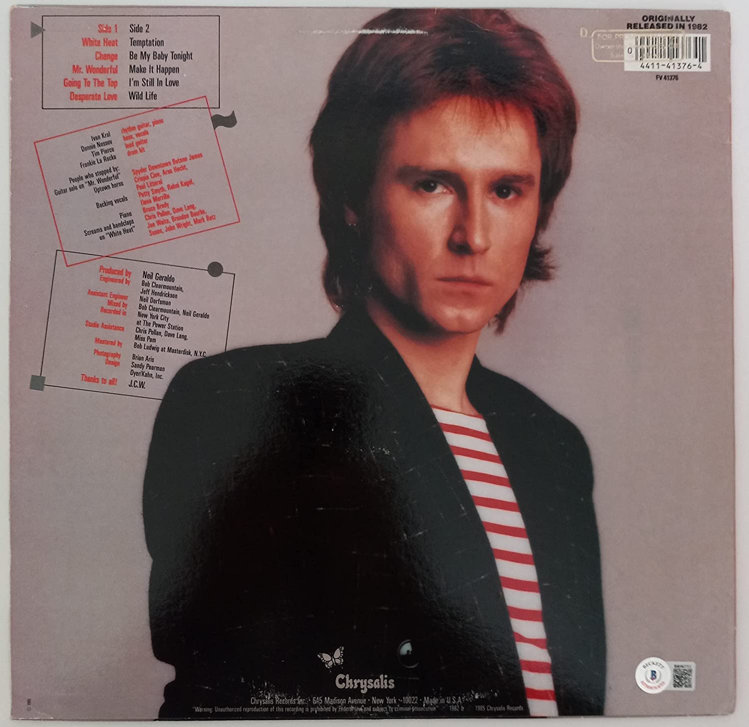 John Waite signed autographed Ignition album vinyl record proof Beckett COA. STAR