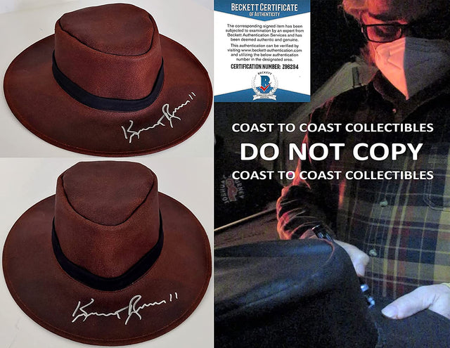Kurt Russell Wyatt Earp Tombstone actor signed autographed cowboy hat proof Beckett COA. Star