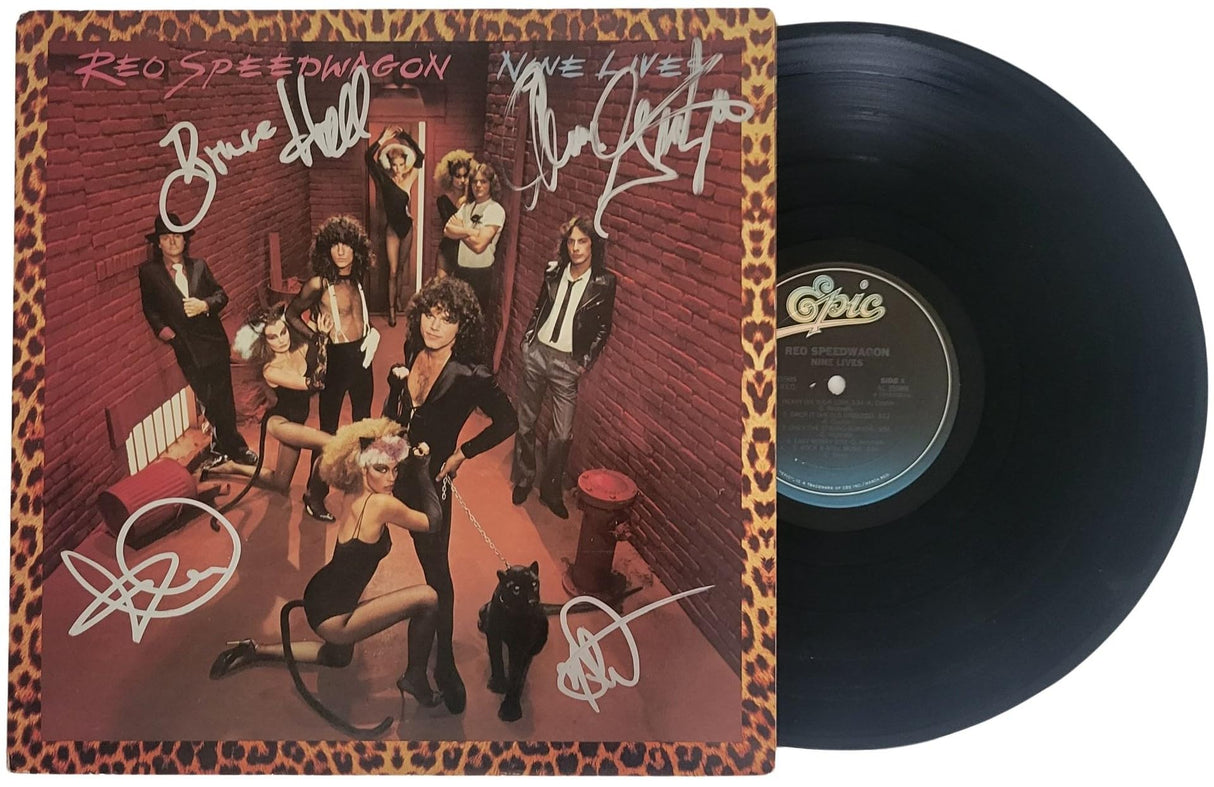 REO Speedwagon Signed Nine Lives Album Proof COA Autographed Vinyl Record