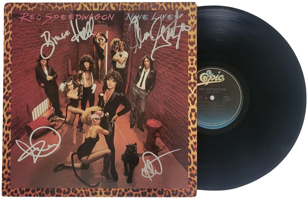 REO Speedwagon Signed Nine Lives Album Proof COA Autographed Vinyl Record