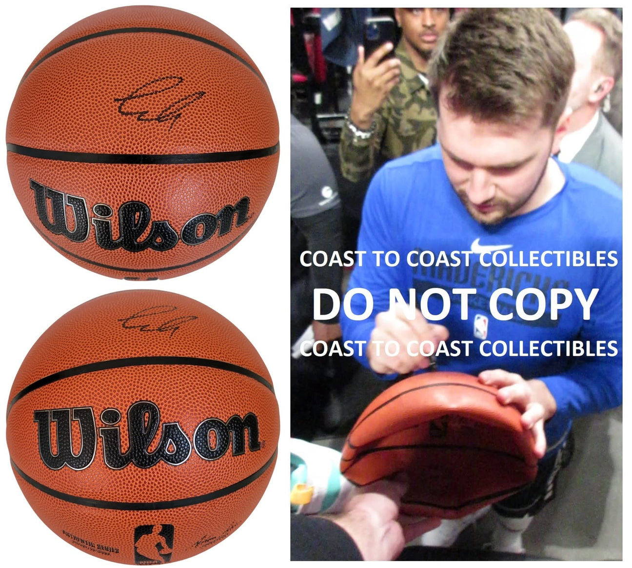 Luka Doncic Dallas Mavericks signed NBA basketball COA exact proof autographed