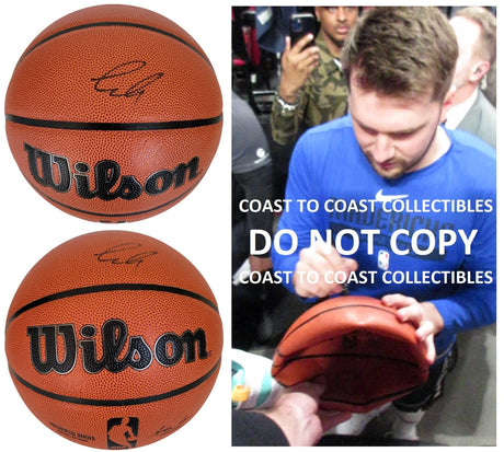 Luka Doncic Dallas Mavericks signed NBA basketball COA exact proof autographed