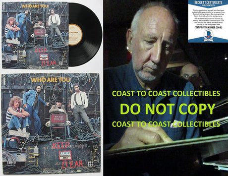 Pete Townshend The Who signed Who are you album vinyl record proof Beckett COA STAR