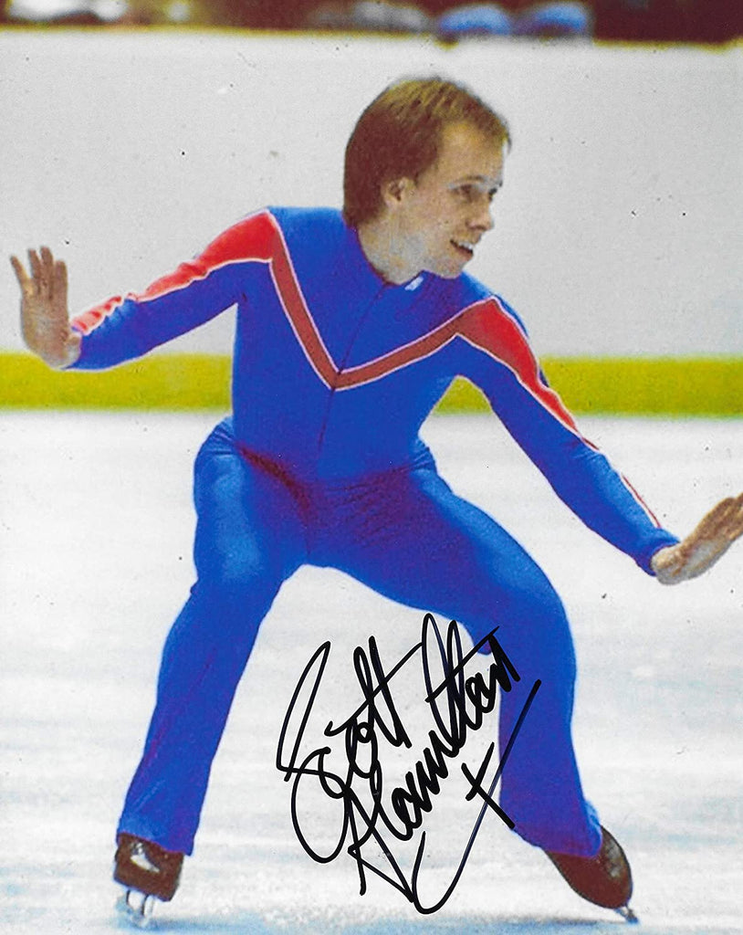 Scott Hamilton USA gold Olymic figure skater signed 8x10 photo proof COA