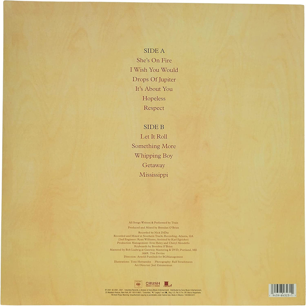 Patrick Monahan signed Train Drops of Jupiter album,vinyl COA proof autographed STAR