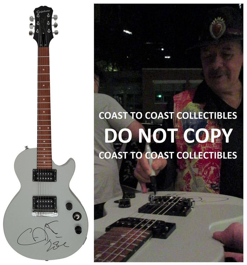 Carlos Santana signed Epiphone Les Paul guitar exact proof COA autographed star Rare.