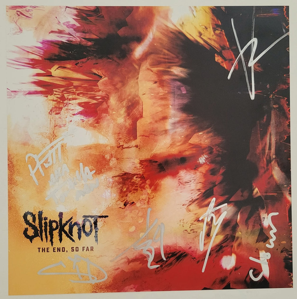 Slipknot signed The End,So Far 12x12 photo,Clown,Sid,Root,Jay,Alex COA Proof STAR