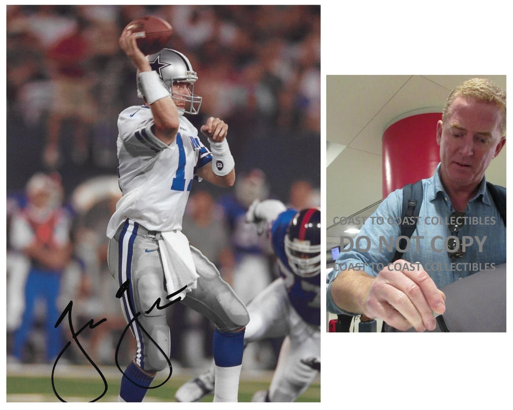 Jason Garrett signed Dallas Cowboys football 8x10 photo COA proof autographed.