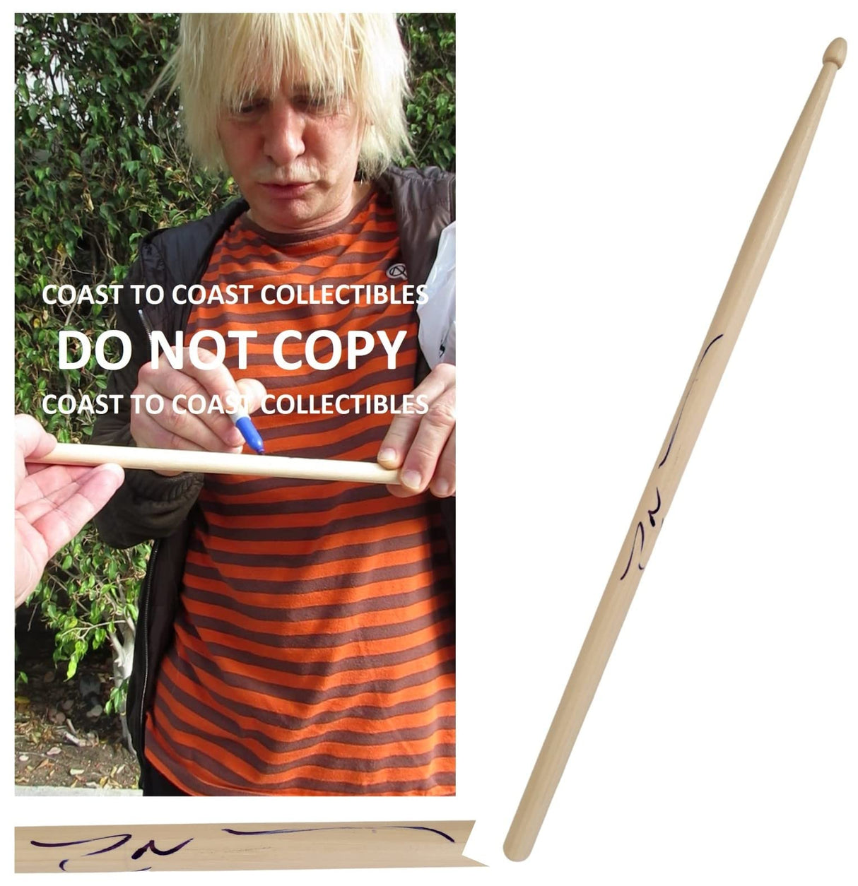 Zak Starkey The Who drummer signed Drumstick COA proof autograph.Ringo Starr son