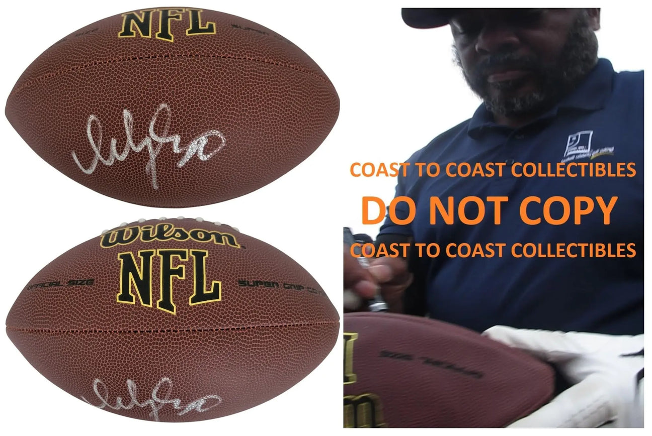 Ickey Woods Signed Football Proof COA Autographed Cincinnati Bengals UNLV