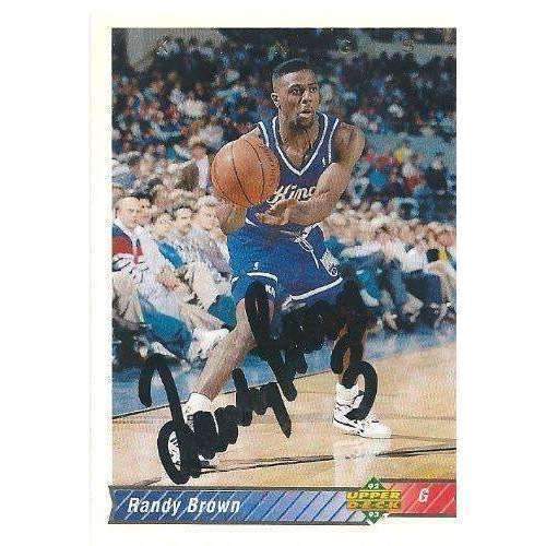 1992, Randy Brown, Sacramento Kings, Signed, Autographed, Upper Deck Basketball Card, Card # 262,