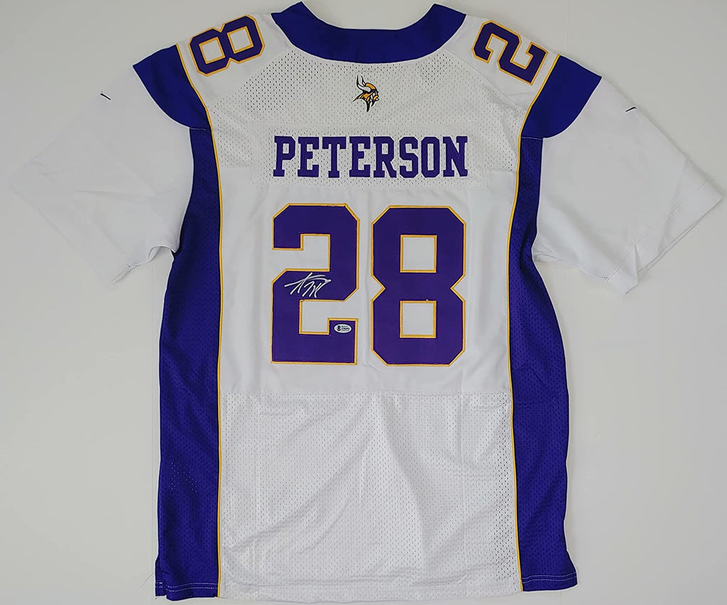 Adrian Peterson signed Minnesota Vikings football jersey proof Beckett COA autographed