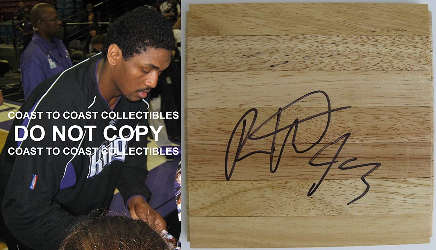 Ron Artest Kings Lakers St Johns signed autographed basketball floorboard proof