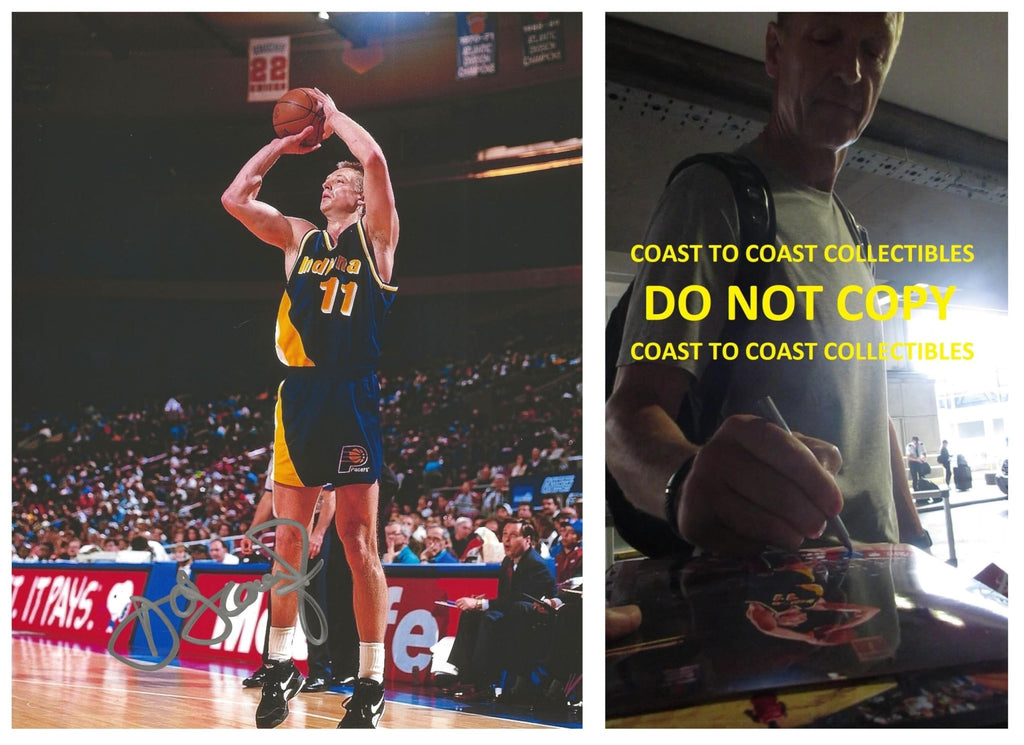 Detlef Schrempf signed Indiana Pacers 8x10 Basketball photo COA Proof autographed.