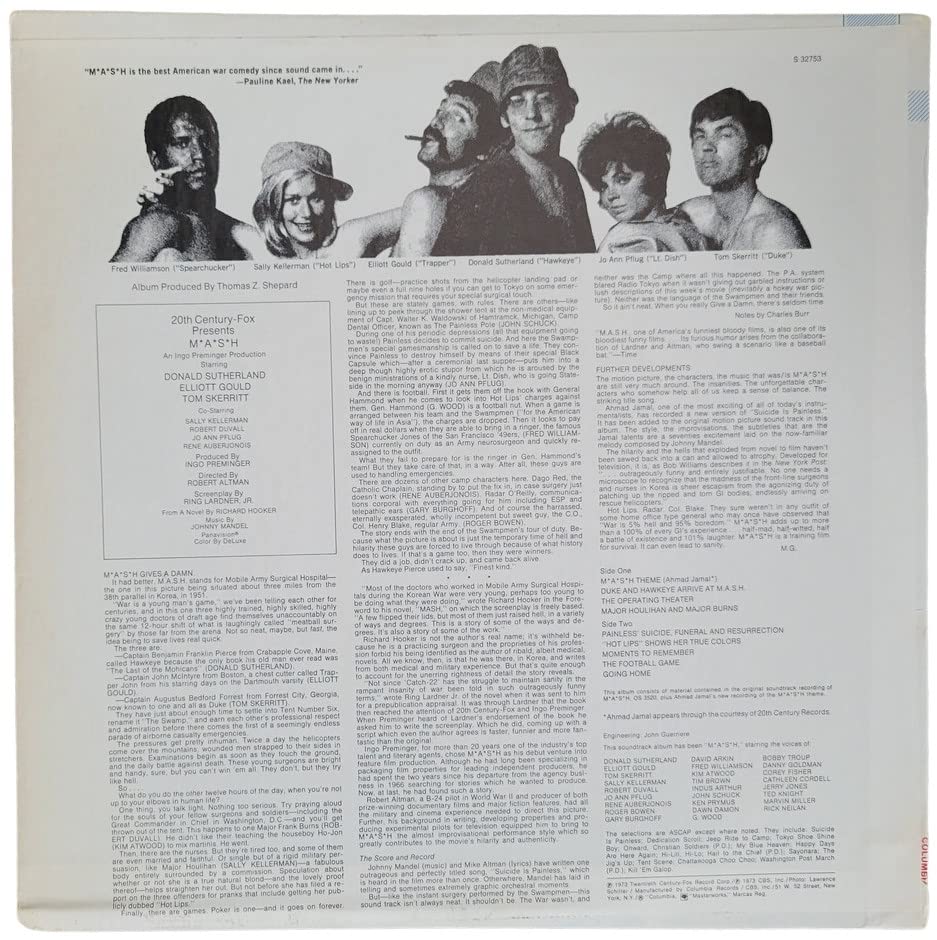 Tom Skerrit signed Mash Soundtrack album vinyl LP exact proof COA autographed STAR