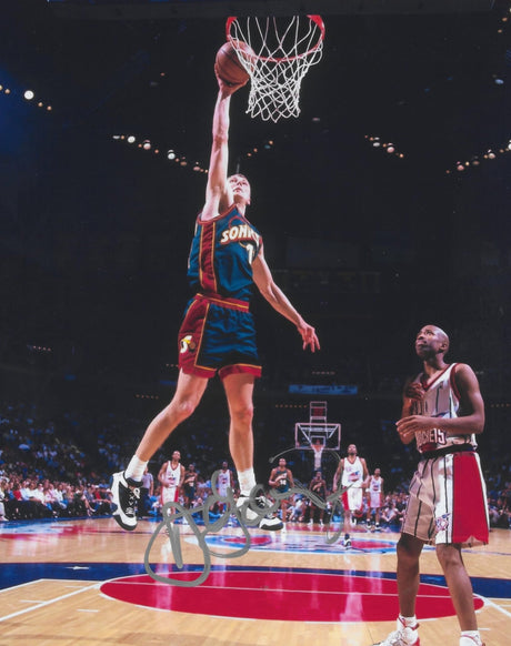 Detlef Schrempf signed Seattle Sonics 8x10 Basketball photo Proof COA autographed.