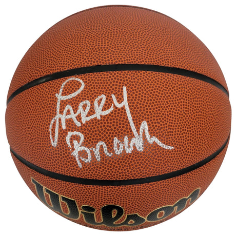 Larry Brown Kansas Jayhawks signed NCAA basketball COA exact proof autographed