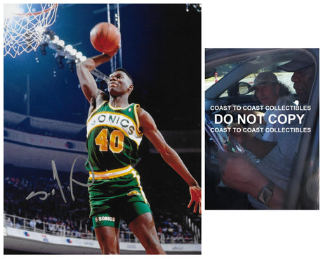 Shawn Kemp signed Seattle Supersonics Basketball 8x10 photo COA proof autographed.