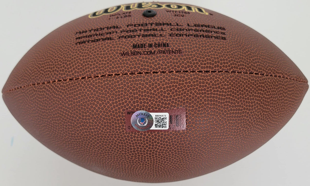 Eric Dickerson Rams Colts Raiders signed NFL football proof Beckett COA autographed