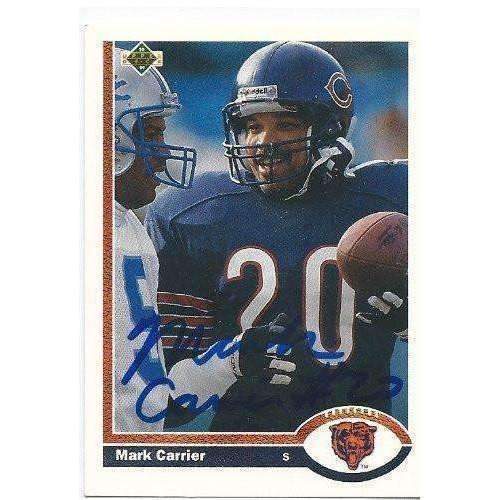 1991, Mark Carrier, Chicago Bears, Signed, Autographed, Upper Deck Football Card, Card # 434,