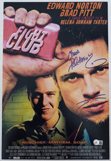 Chuck Palahniuk signed 12x18 Fight Club movie poster photo Beckett COA proof STAR