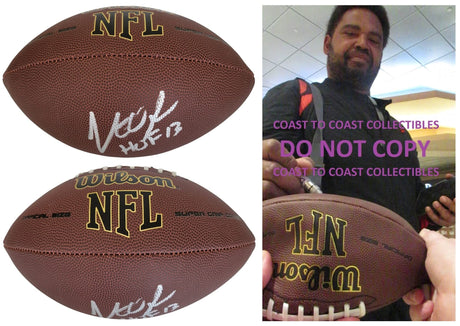 Jonathan Ogden Baltimore Ravens UCLA signed NFL football proof COA autographed