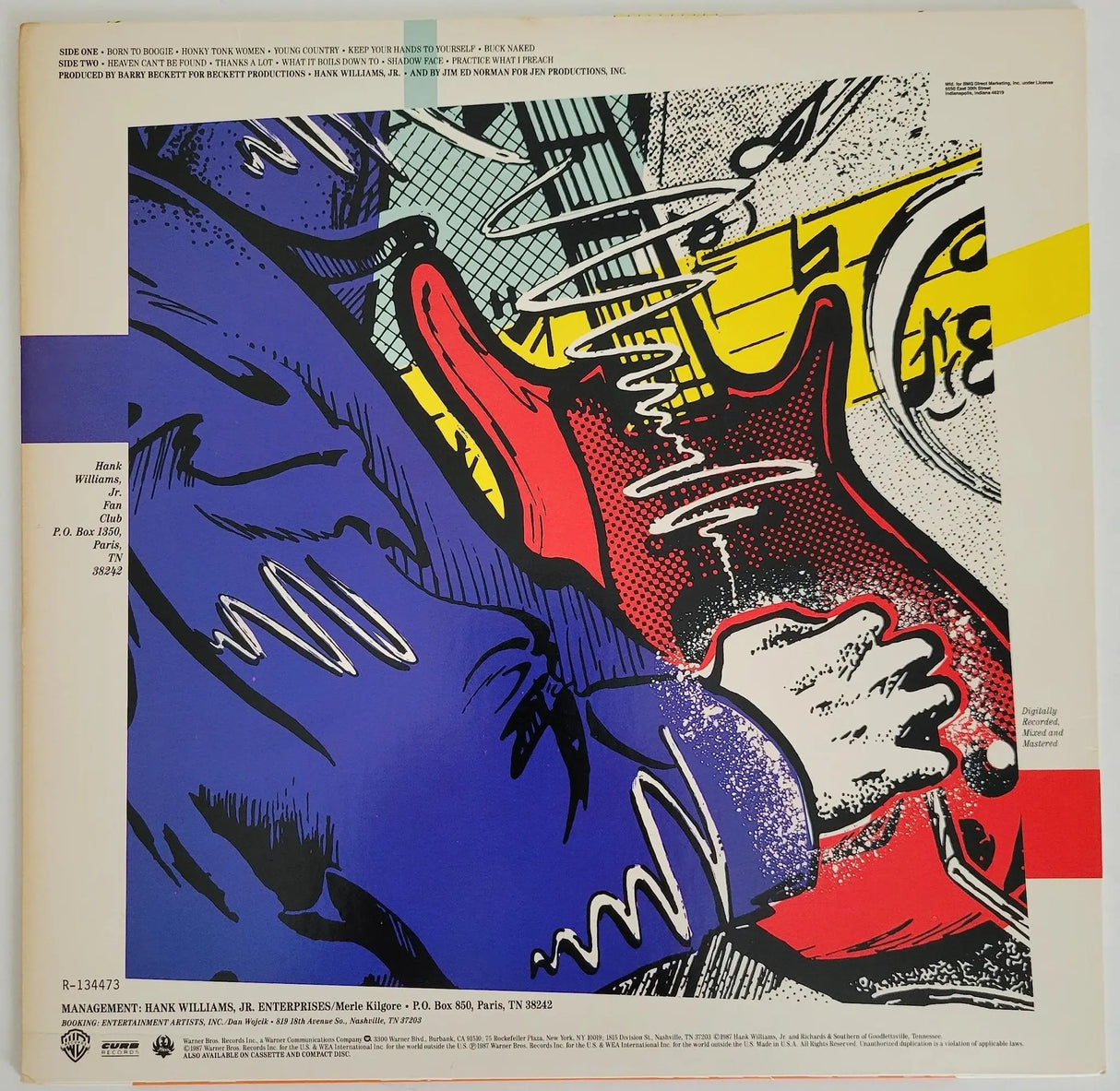 Hank Willams Jr signed Born to Boogie album vinyl record proof COA autographed Star