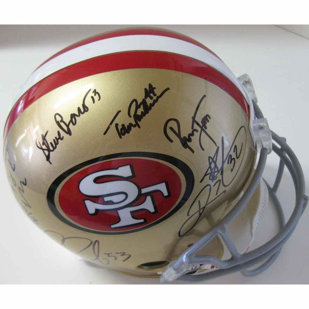 San Francisco 49ers, Legends, Signed, Autographed, Riddell Full Size Helmet, a COA with the Proof Photos of the 49ers Legends Signing the Helmet Will Be Included
