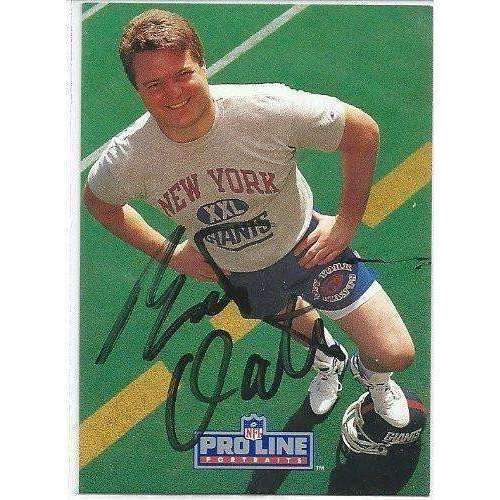 1991, Bart Oates, New York Giants, Signed, Autographed, Pro Line Football Card, Card # 191,