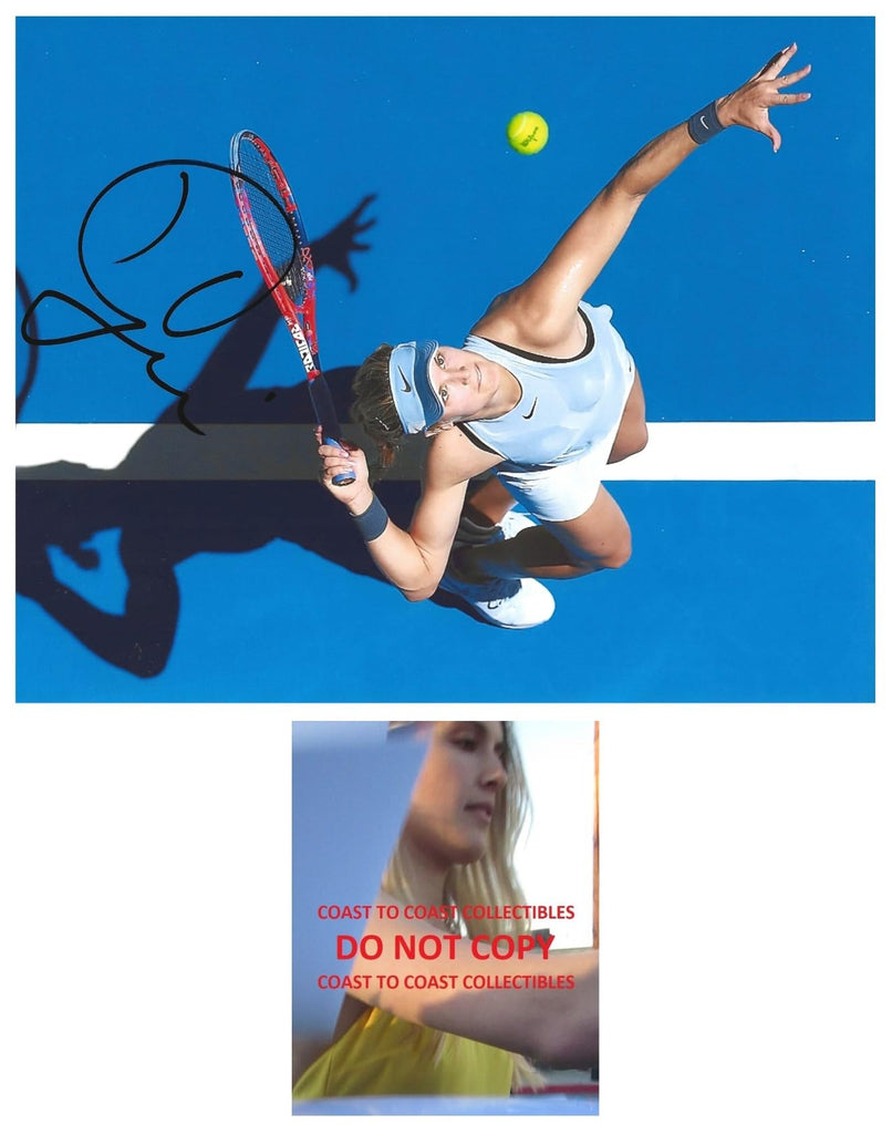 Genie Bouchard signed Tennis 8x10 photo proof COA autographed..