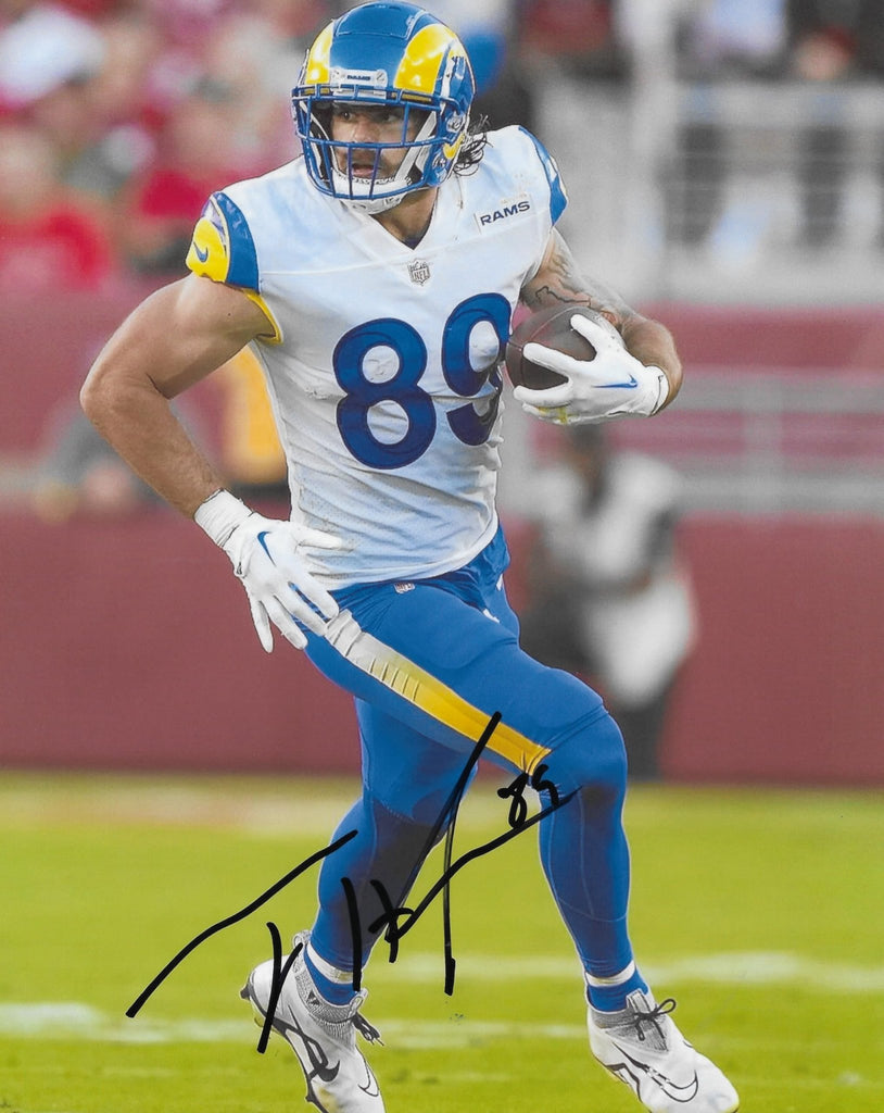 Tyler Higbee signed Los Angeles Rams football 8x10 photo Proof COA autographed.