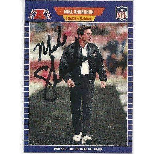 1989, Mike Shanahan, Oakland Raiders, Signed, Autographed, Pro Set Football Card, Card # 194,