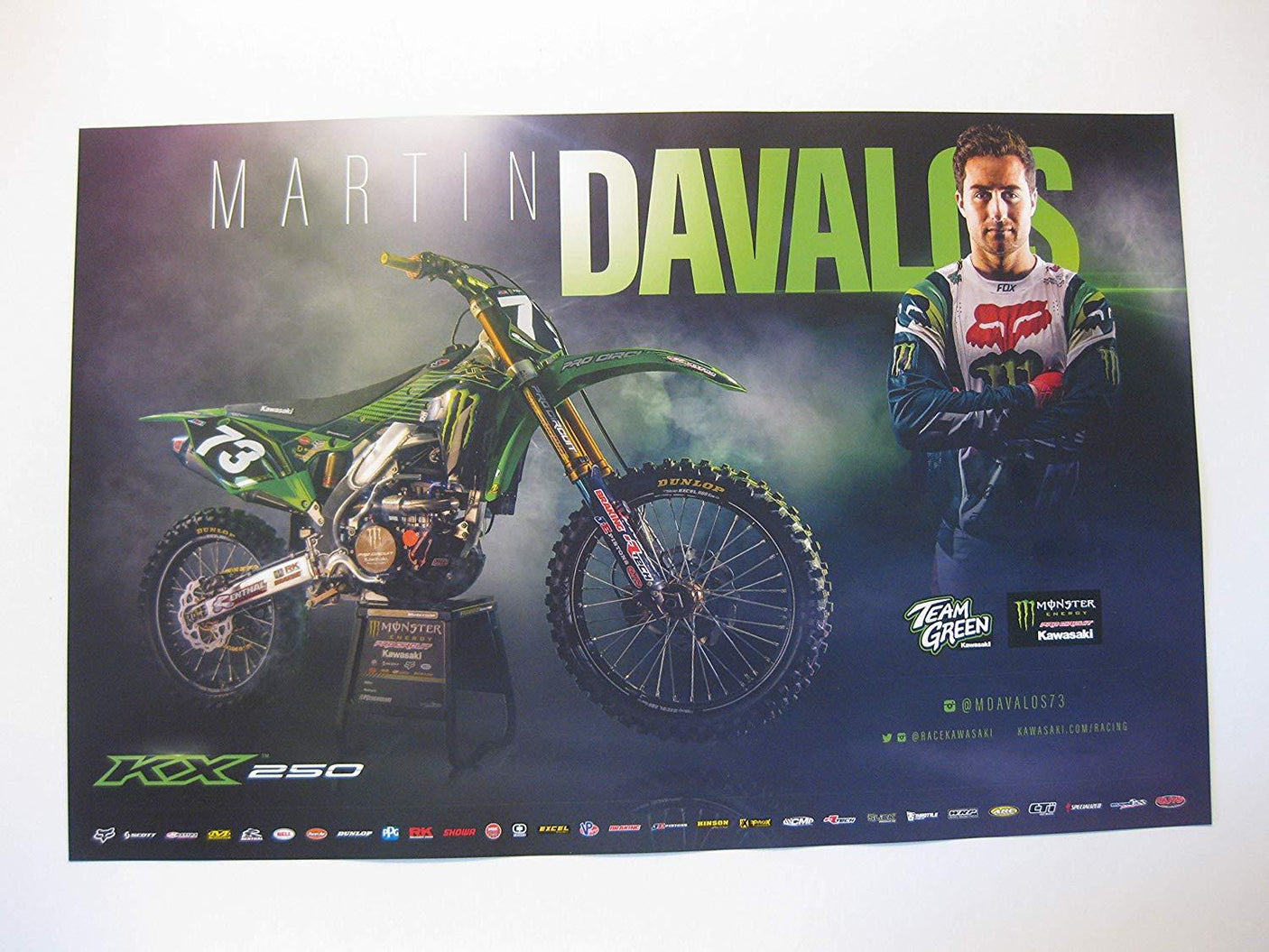 Martin Davalos, supercross, motocross, signed, autographed, 11x17 Poster, COA will be included