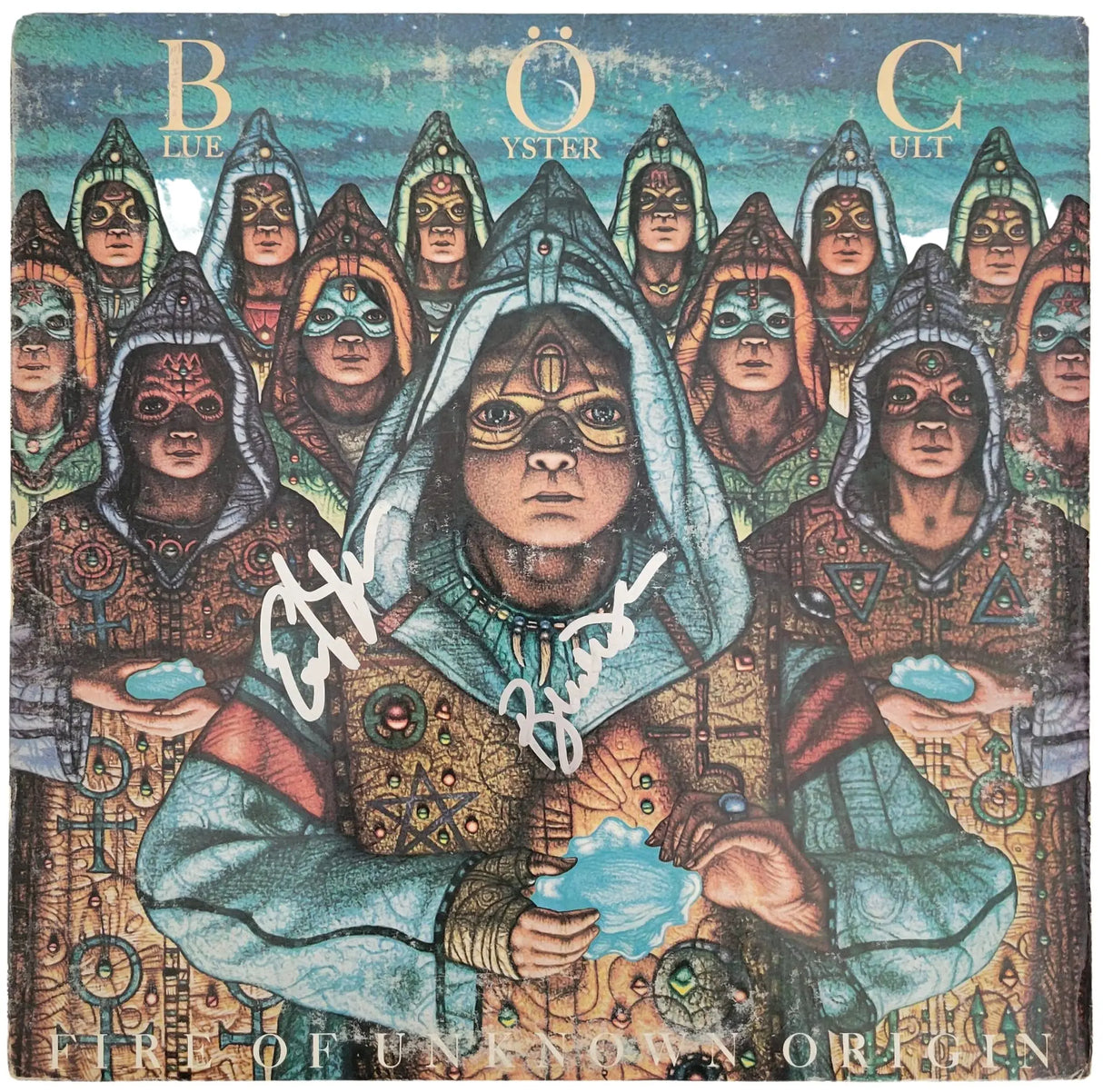 Buck Dharma Eric Bloom signed Blue Oyster Cult Fire of Unknown Origin album proof COA autographed STAR
