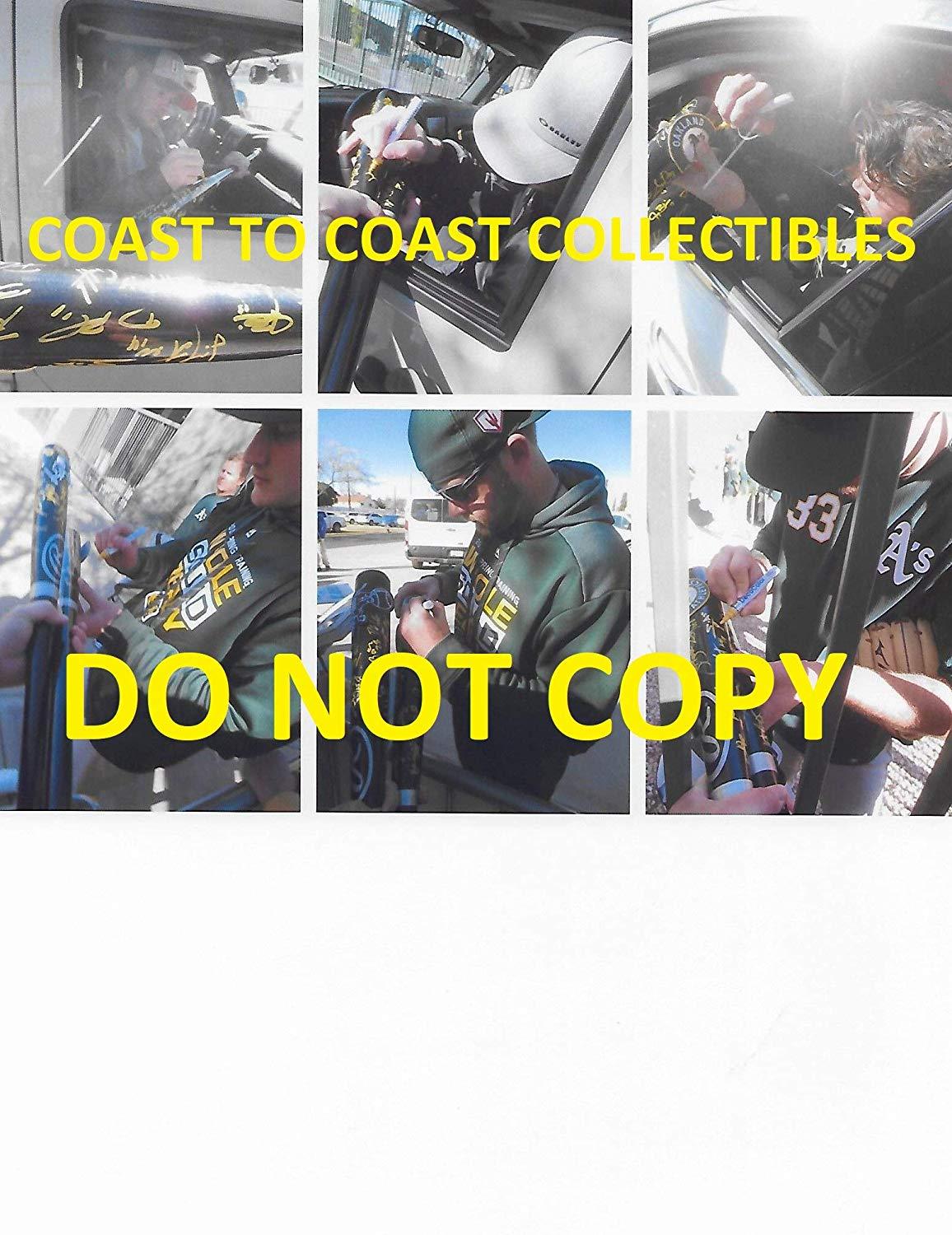 2019 Oakland Athletics, A's team signed autographed Baseball Bat, COA with the proof photos will be included