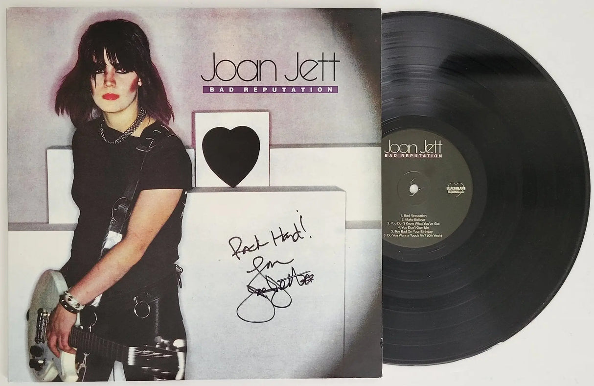 Joan Jett signed Bad Reputation album vinyl record exact proof COA autographed STAR
