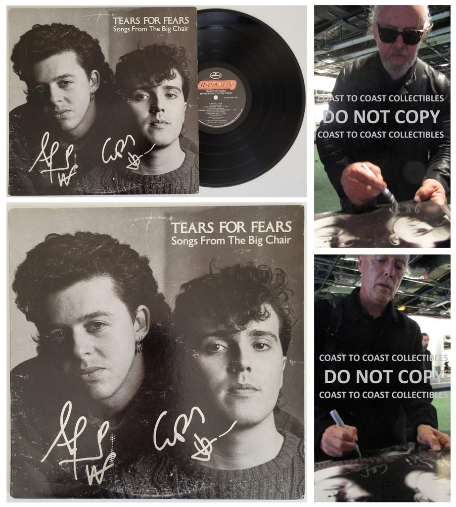 Smith & Orzabal signed Tears for Fear Songs from the Big Chair album COA proof STAR.