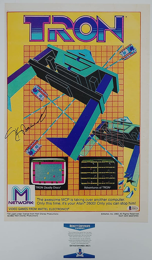 Nolan Bushnell signed autographed 12x18 Tron Atari video game photo Beckett COA Star